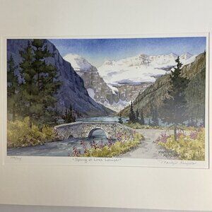 Art Print Spring at Lake Louise Marilyn Kinsella Signed 206/779 10 x 15